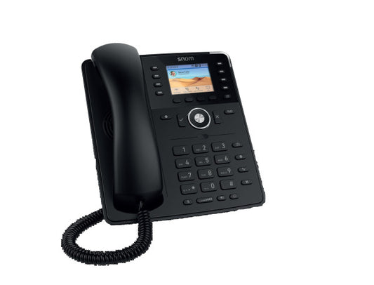 Snom D735 IP Desk Phone Black: 12 SIP accounts, 2 PoE Gigabit ports, 8 physical keys, 32 BLF (PSU not included)